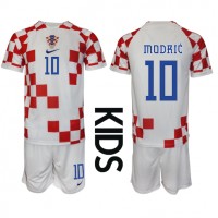 Kroatien Luka Modric #10 Hemmadräkt Barn VM 2022 Kortärmad (+ Korta byxor)